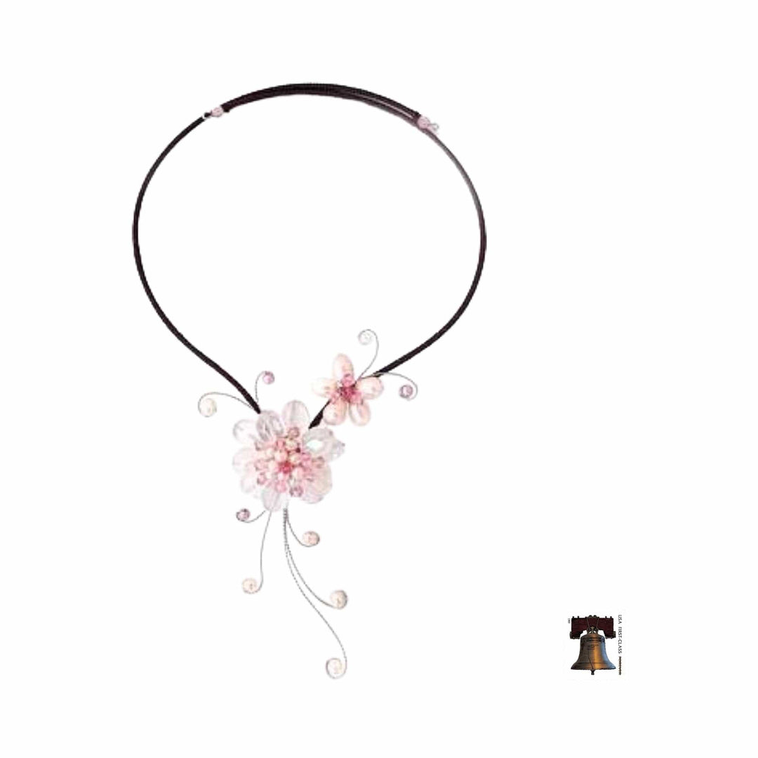 Rose Quartz and Pearl Choker - Gorgeous Blossom