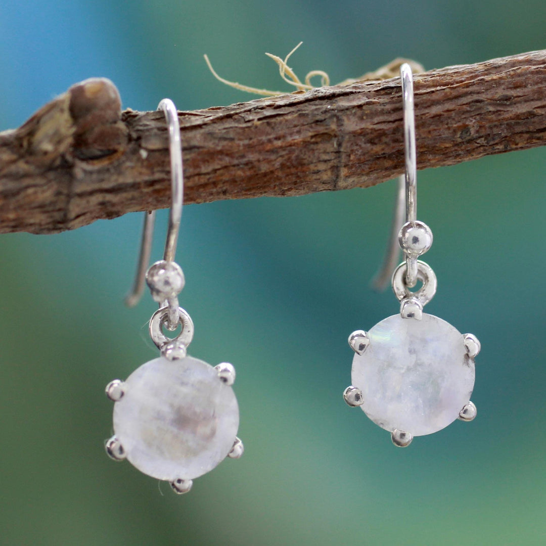 Rainbow Moonstone Dangle Earrings - Mystic Vision