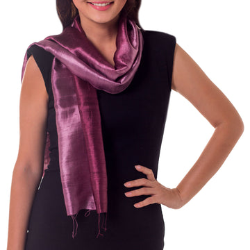 Handcrafted Batik Silk Scarf - Orchid Duality