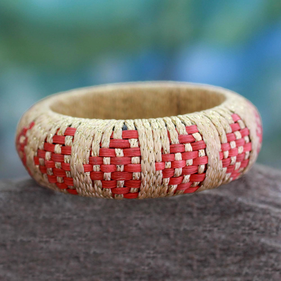 Handmade Rattan Bangle Bracelet - Ginger Arrows