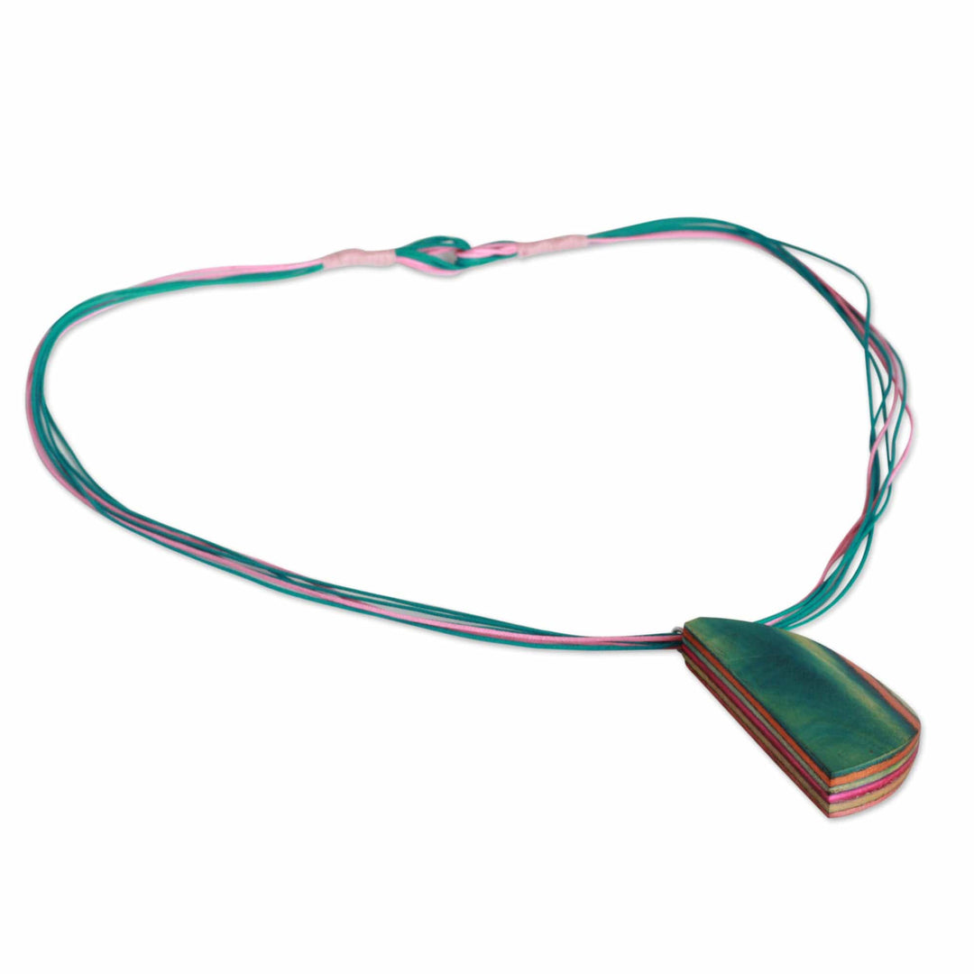 Modern Wood Pendant Necklace - Delhi Fantasy