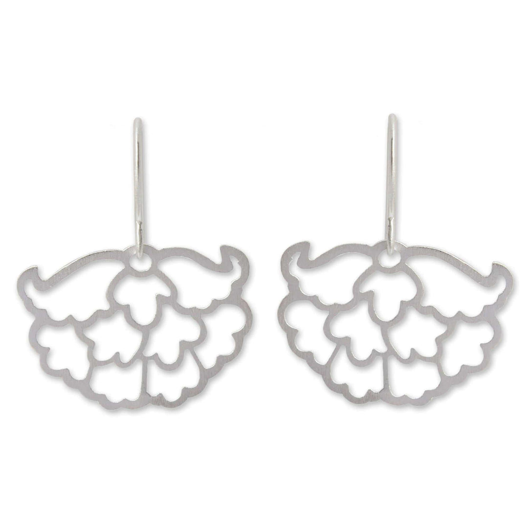 Sterling silver flower earrings - Peony