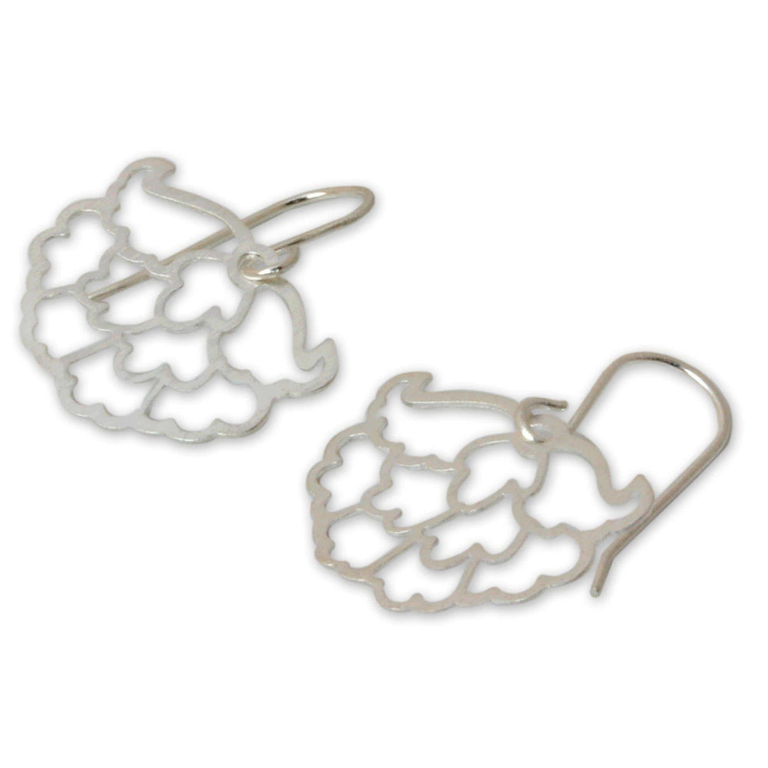 Sterling silver flower earrings - Peony