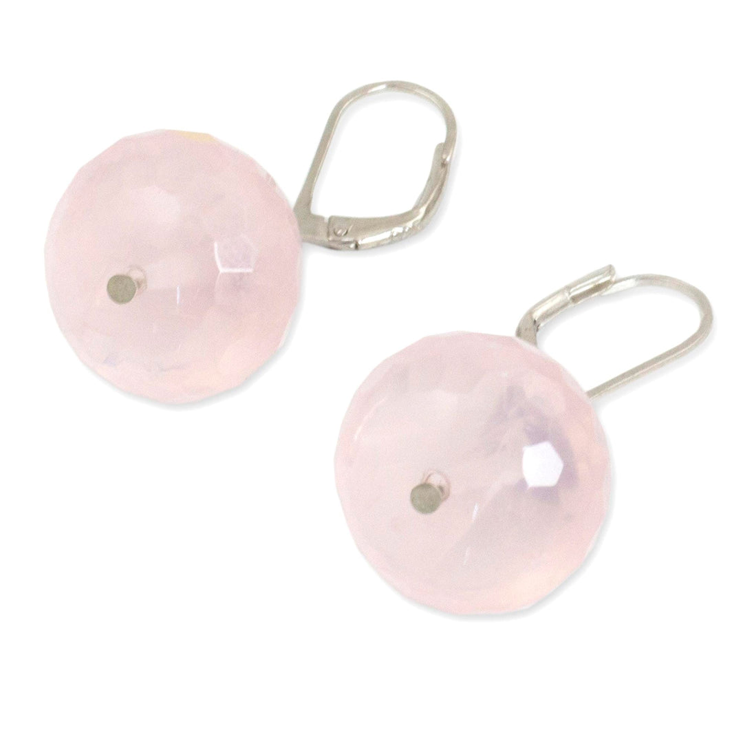 Fair Trade Rose Quartz Dangle Earrings - Rose of Thailand