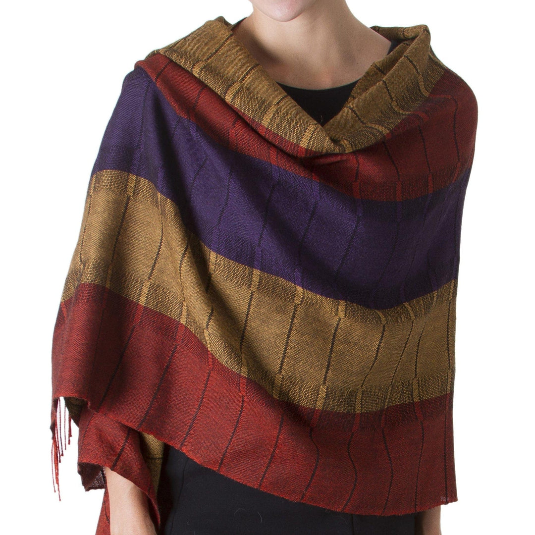 100% alpaca shawl - Dahlias of Tarma