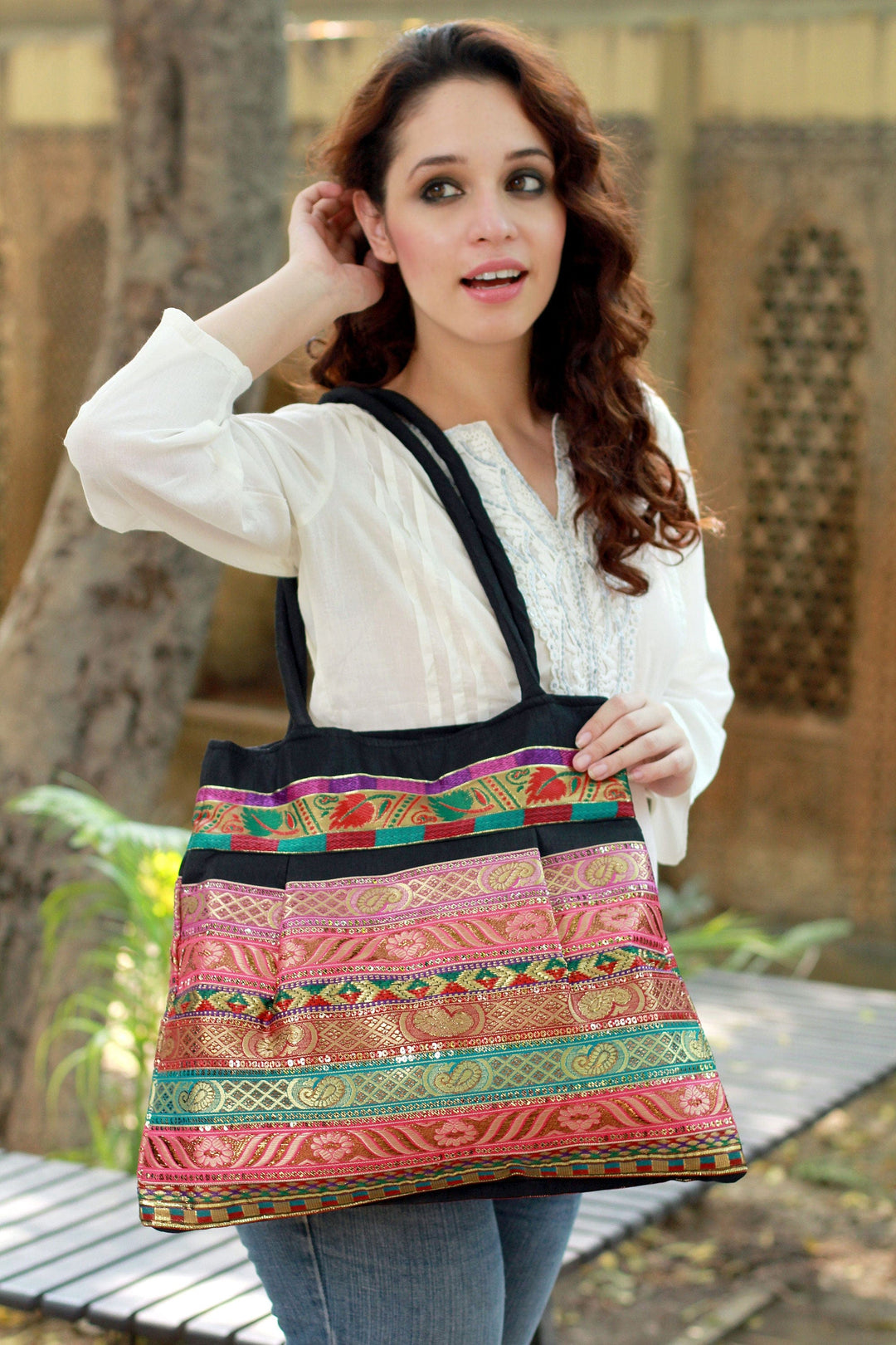 Patterned Shoulder Bag - Gujarat Dreams