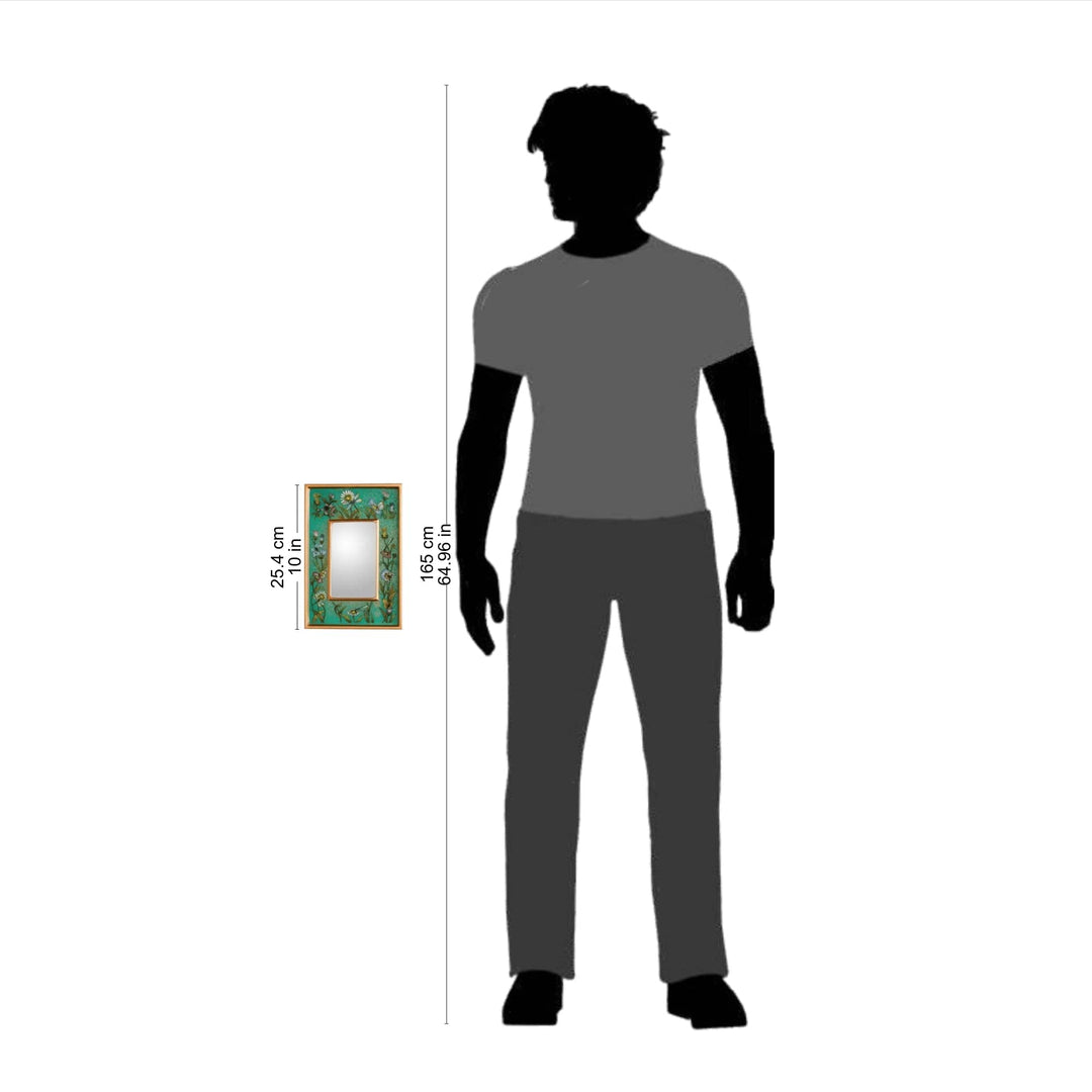 Collectible Glass Vibrant Green Mirror - Emerald Fields