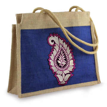 Artisan Crafted Paisley Jute Shoulder Bag - Indian Paisley