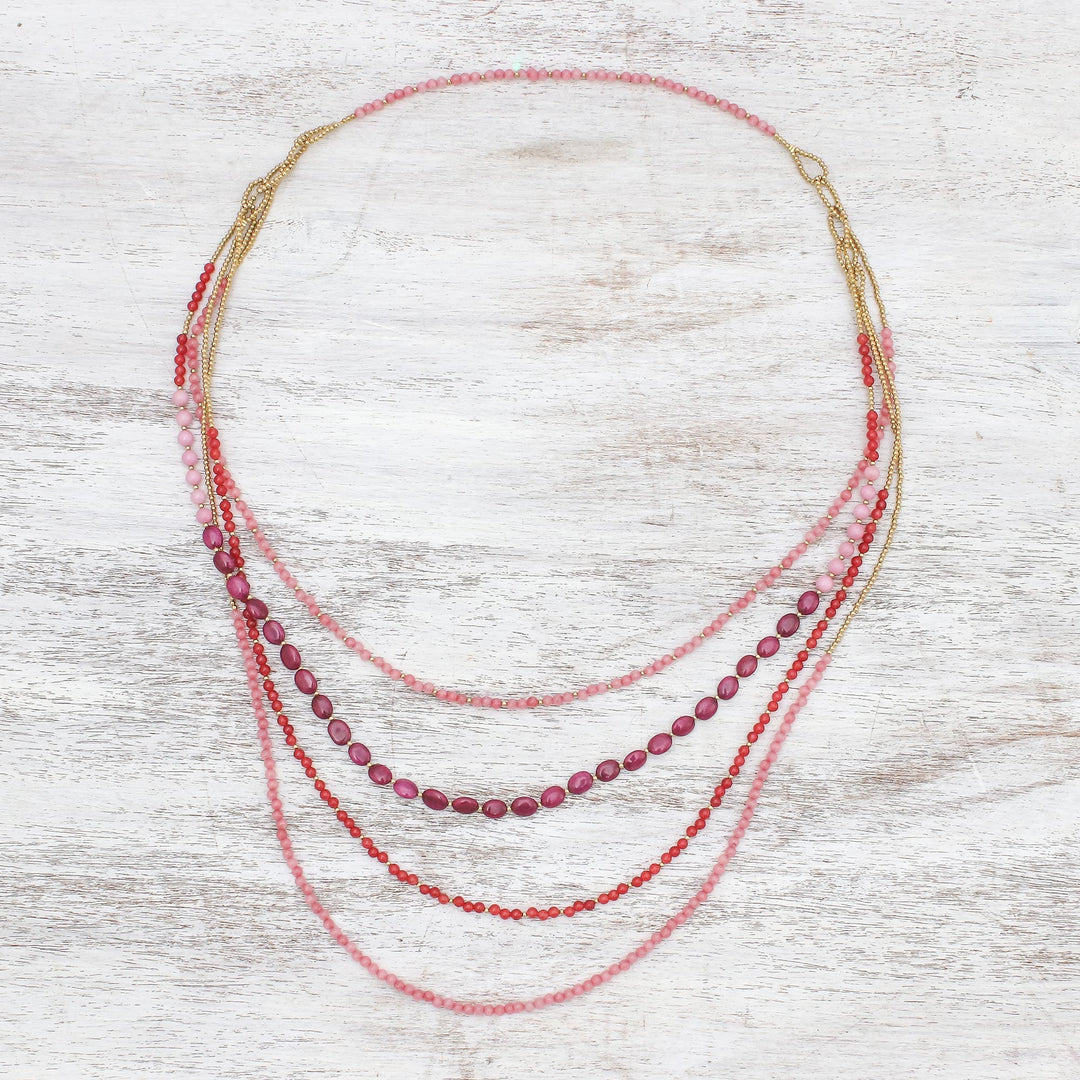 Beaded necklace - Summer Roses