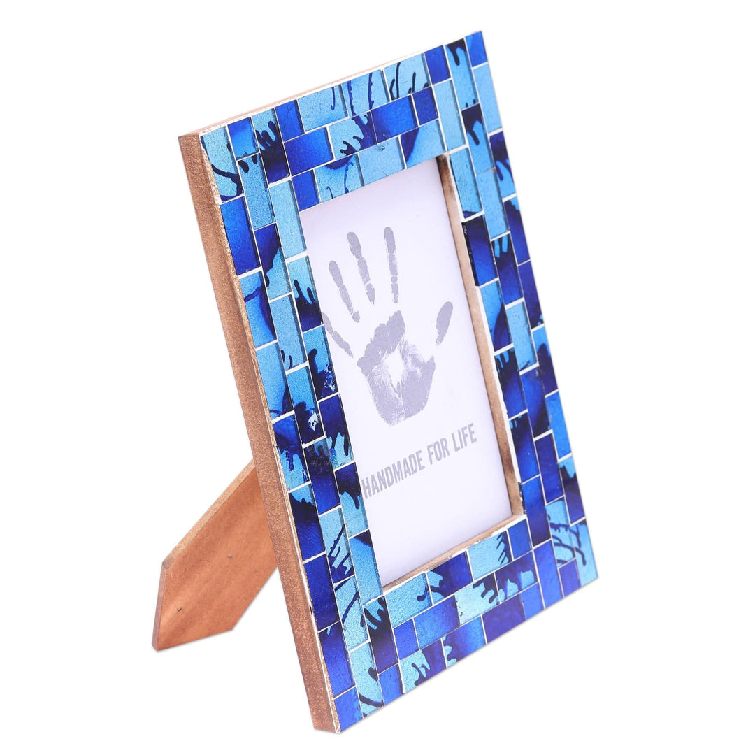 Blue and Aqua Glass Mosaic Photo Frame (4x6) - Sapphire Beach