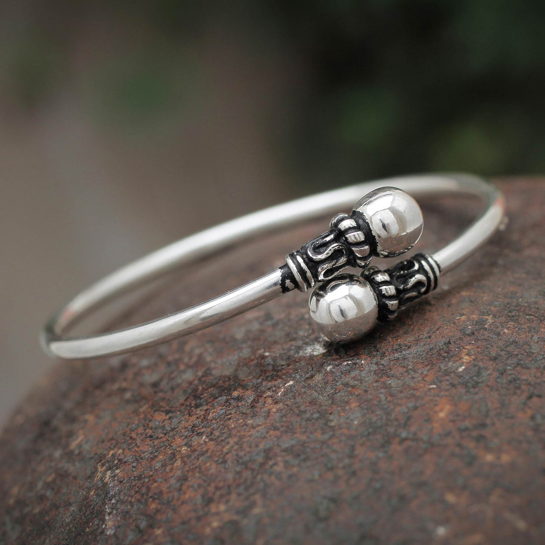 Peruvian Sterling Silver Modern Handmade Wrap Bracelet - Togetherness