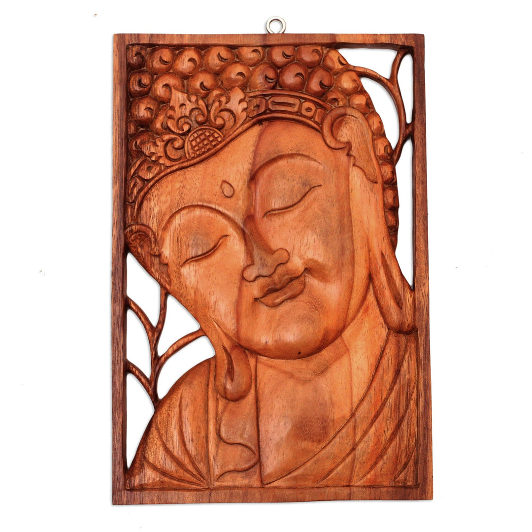 Buddha Portrait Balinese Relief Panel - Young Buddha