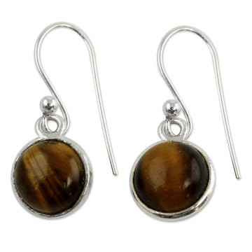 Tiger's Eye Earrings Sterling Silver Jewelry - Lucky Hunch