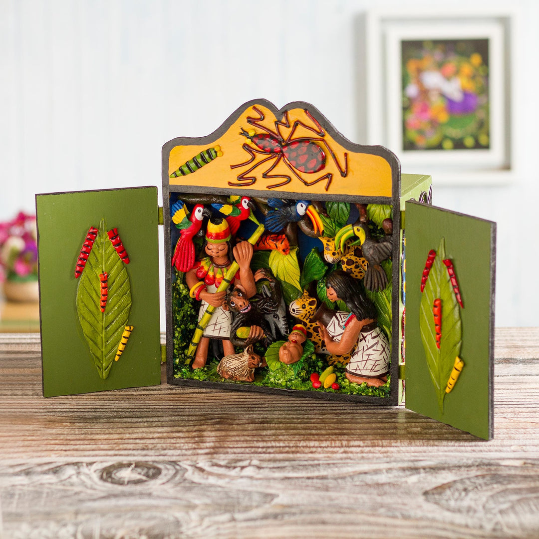 Handcrafted Signed Amazon Nativity Scene - Shipibo Christmas