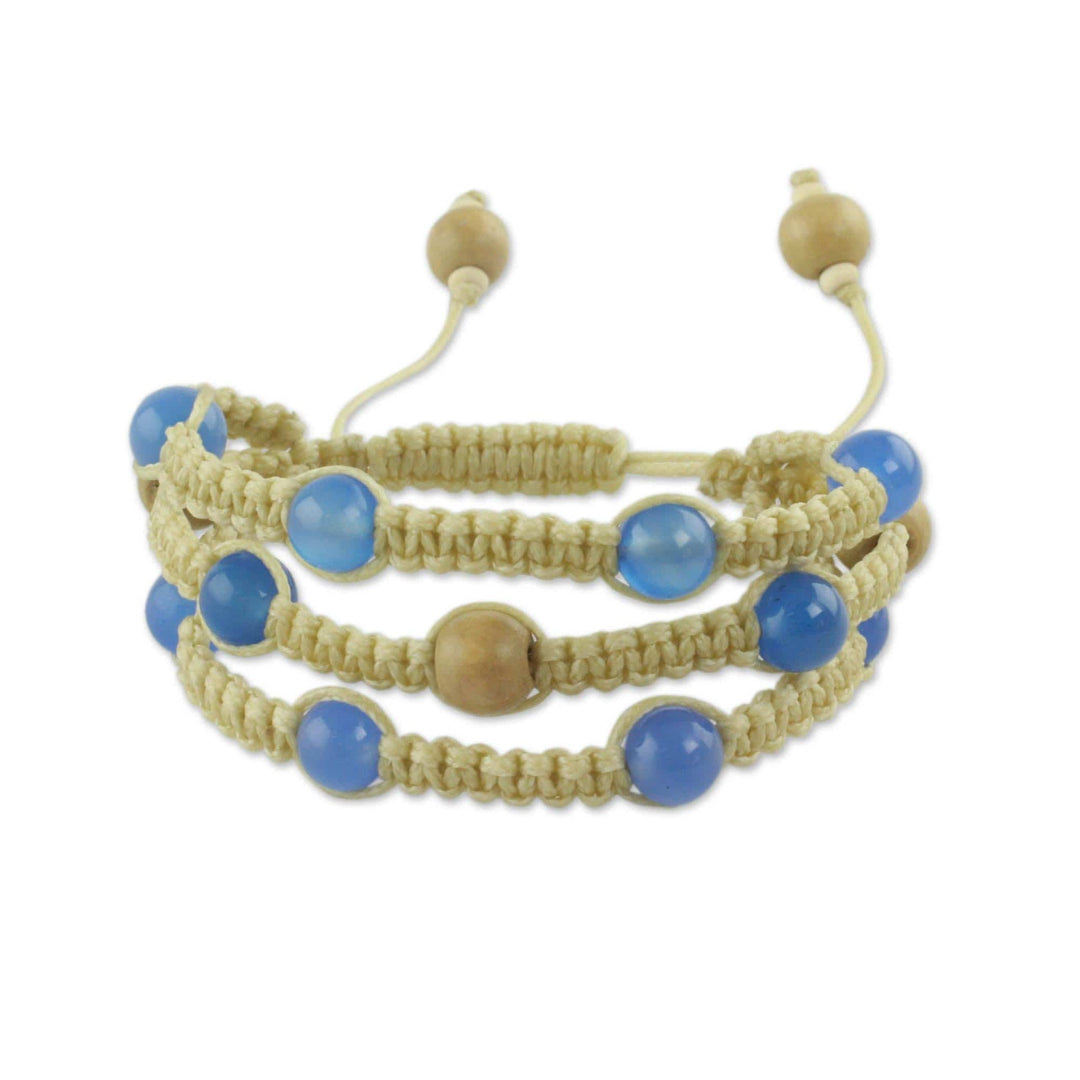 Macrame Chalcedony Beaded Bracelet - Peaceful Mind
