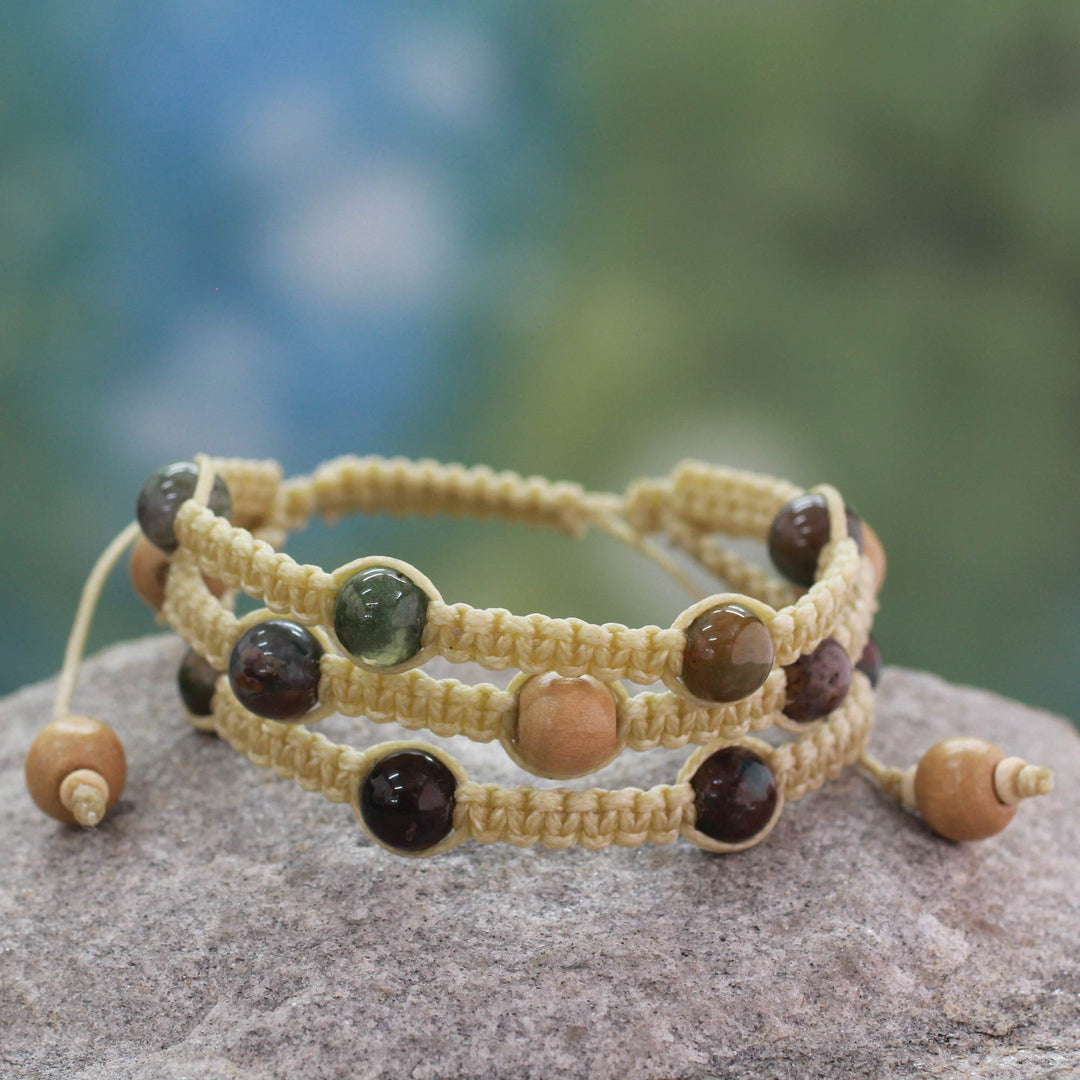 Macrame Agate Shambhala-style Bracelet - Peaceful Lifre