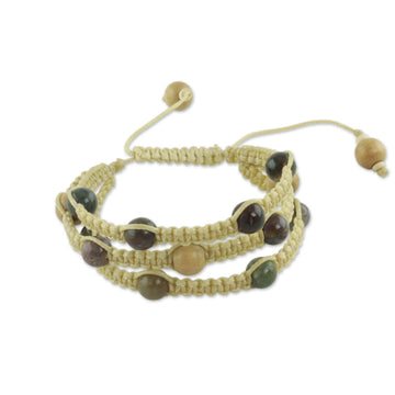 Macrame Agate Shambhala-style Bracelet - Peaceful Lifre