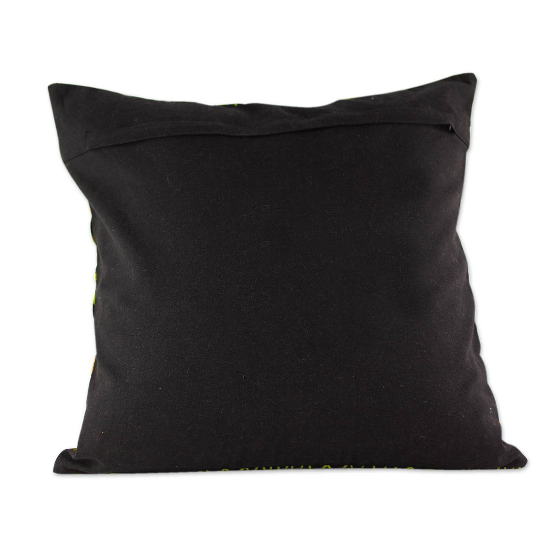 2 Chain Stitch Embroidery Cushion Covers - Floral Night