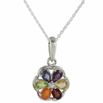 Floral Chakra Jewelry Multi Gem Necklace - Energy Bloom
