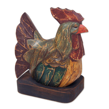 Vintage Style Rooster Sculpture - Proud Balinese Rooster