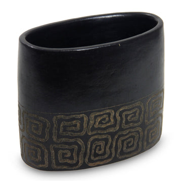 Black Terracotta Decorative Vase from Java - Dream Mist