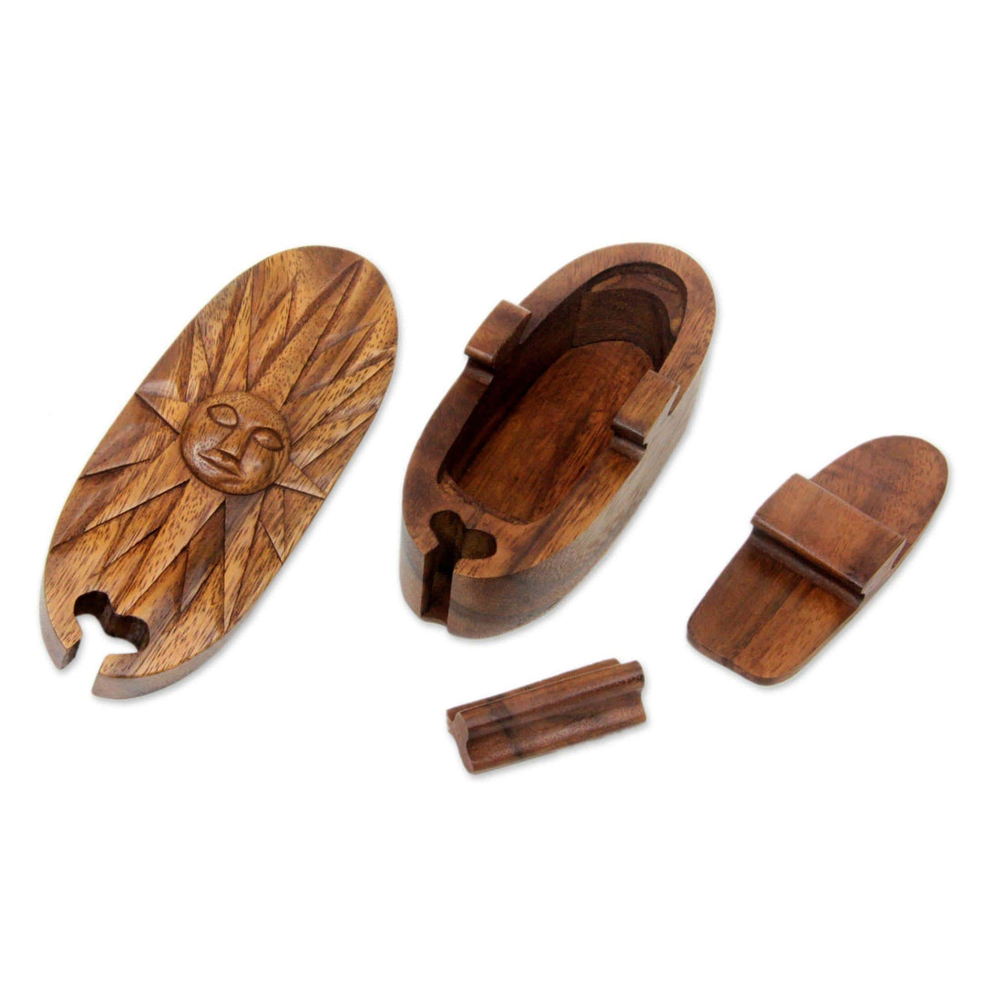 Sunshine Theme Wood Puzzle Box - Balinese Sun