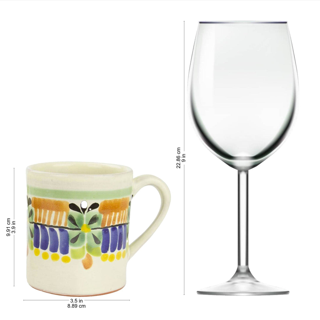 Majolica Ceramic Mugs Artisan Crafted in Mexico (Pair) - Acapulco