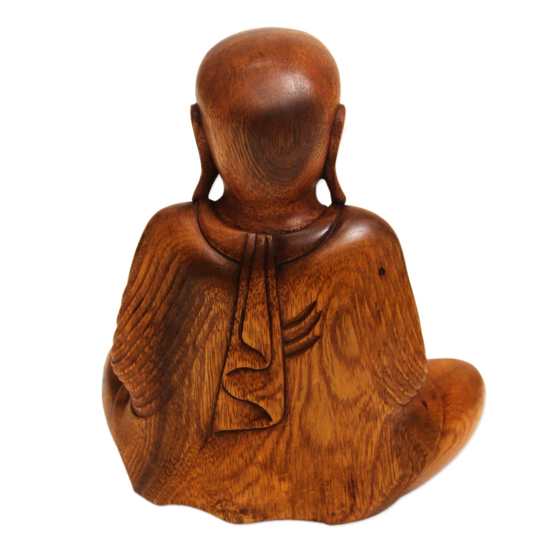 Hand Carved Wood Buddha Statuette from Bali - Samadhi Buddha