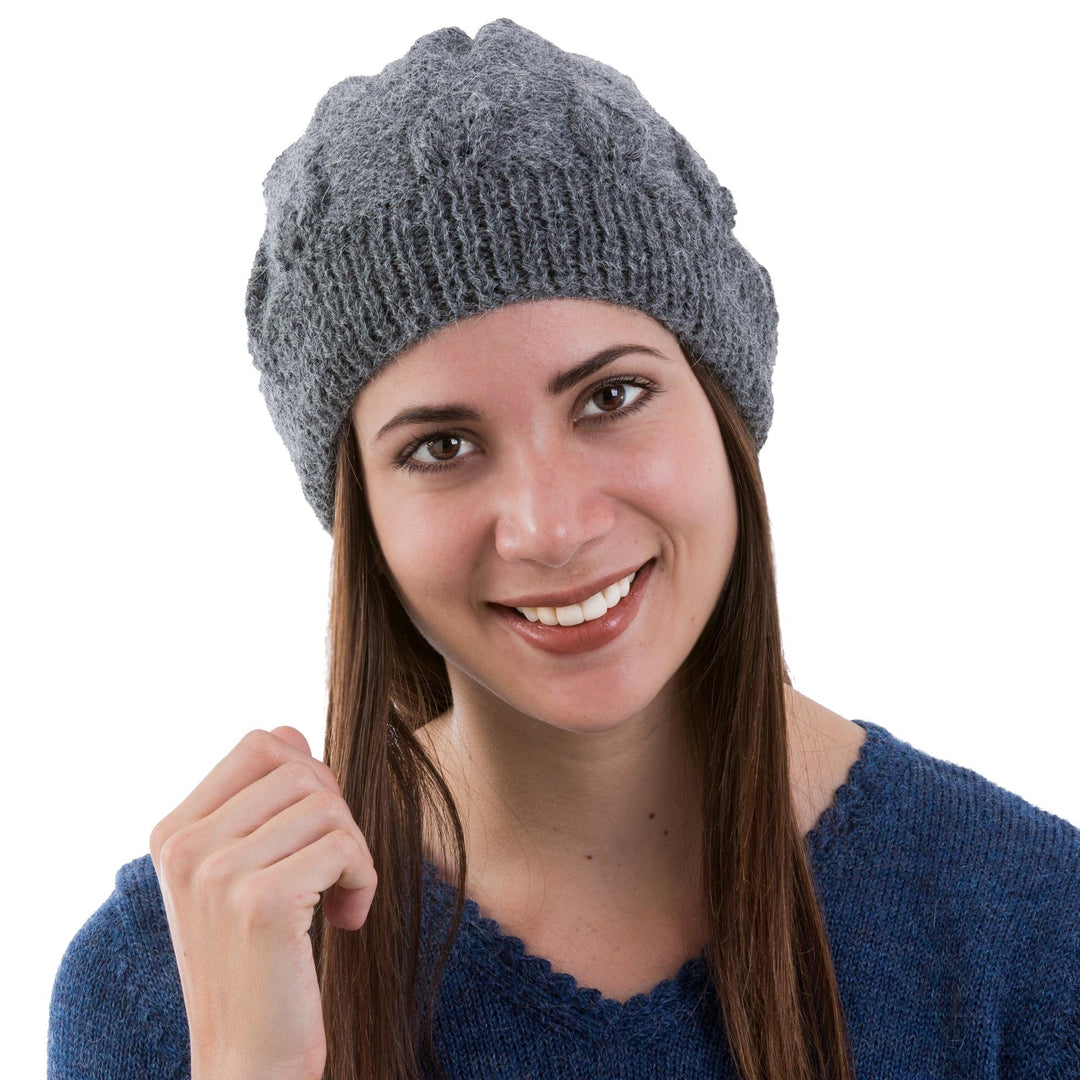 Charcoal Grey Hand Knitted 100% Alpaca Hat from Peru - Arequipa Grey