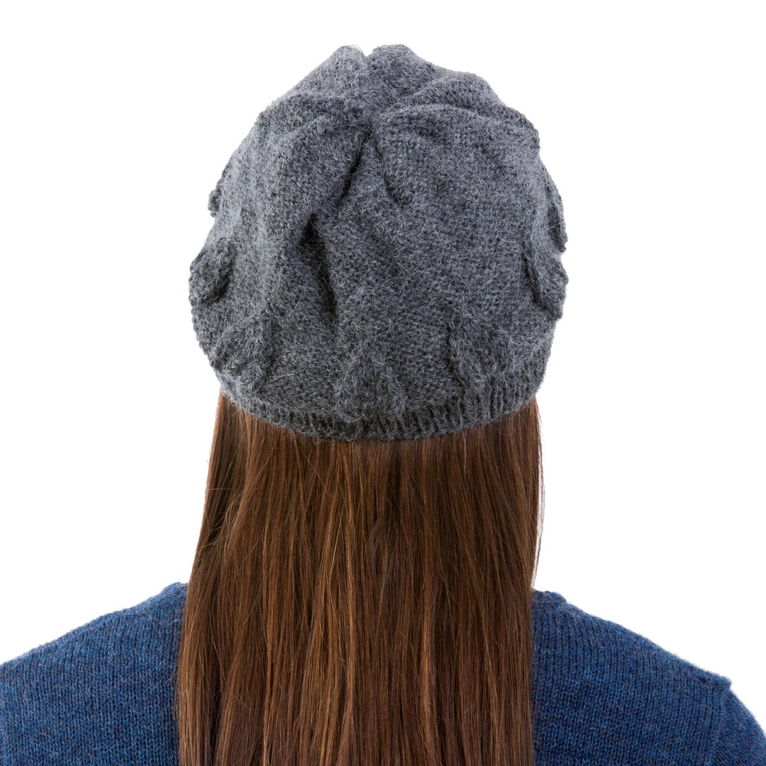 Charcoal Grey Hand Knitted 100% Alpaca Hat from Peru - Arequipa Grey