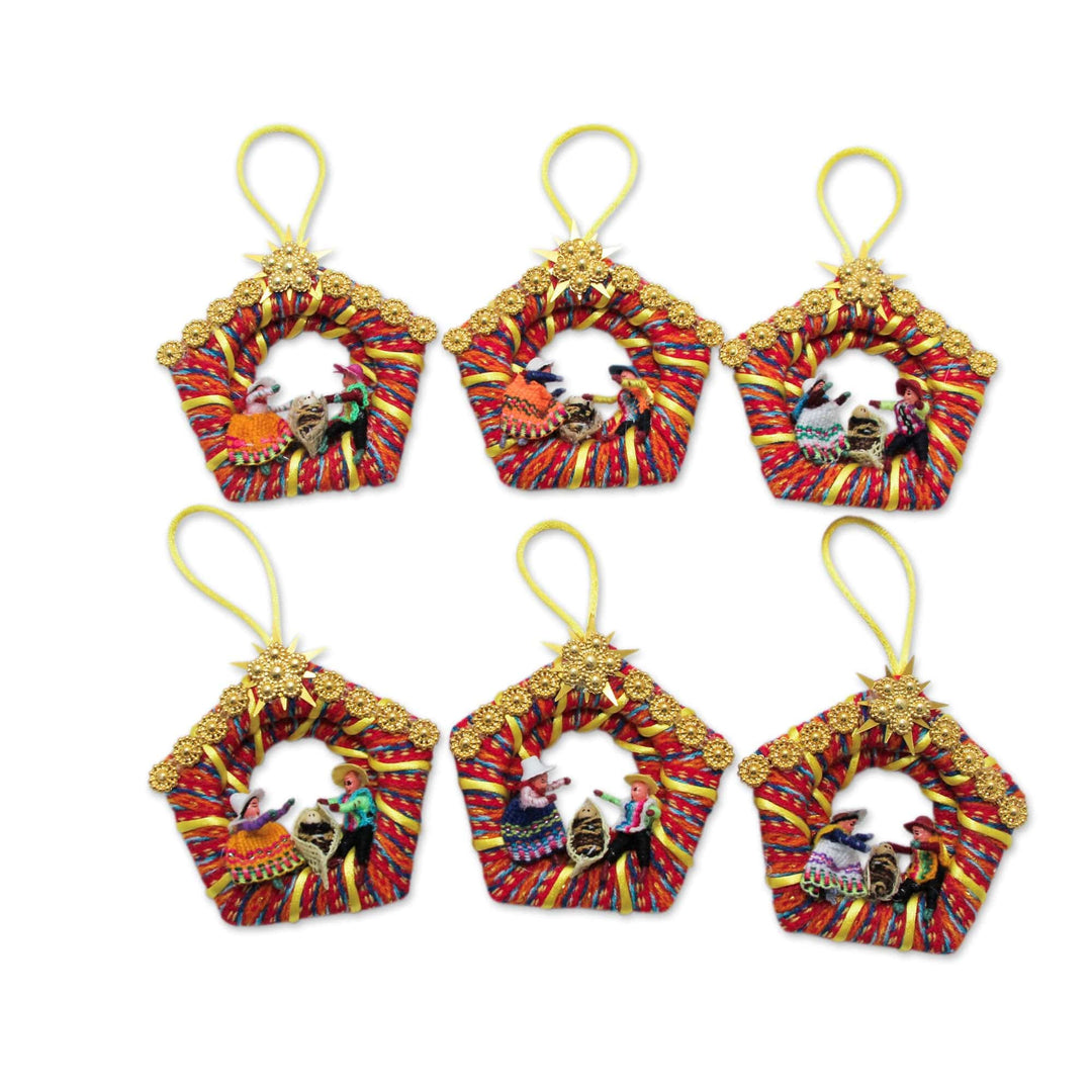 Nativity Scene Handmade Christmas Ornaments (Set of 6) - Andean Adoration