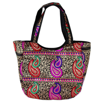 Colorful Paisley Brocade Handbagn Artisan - Double Paisley