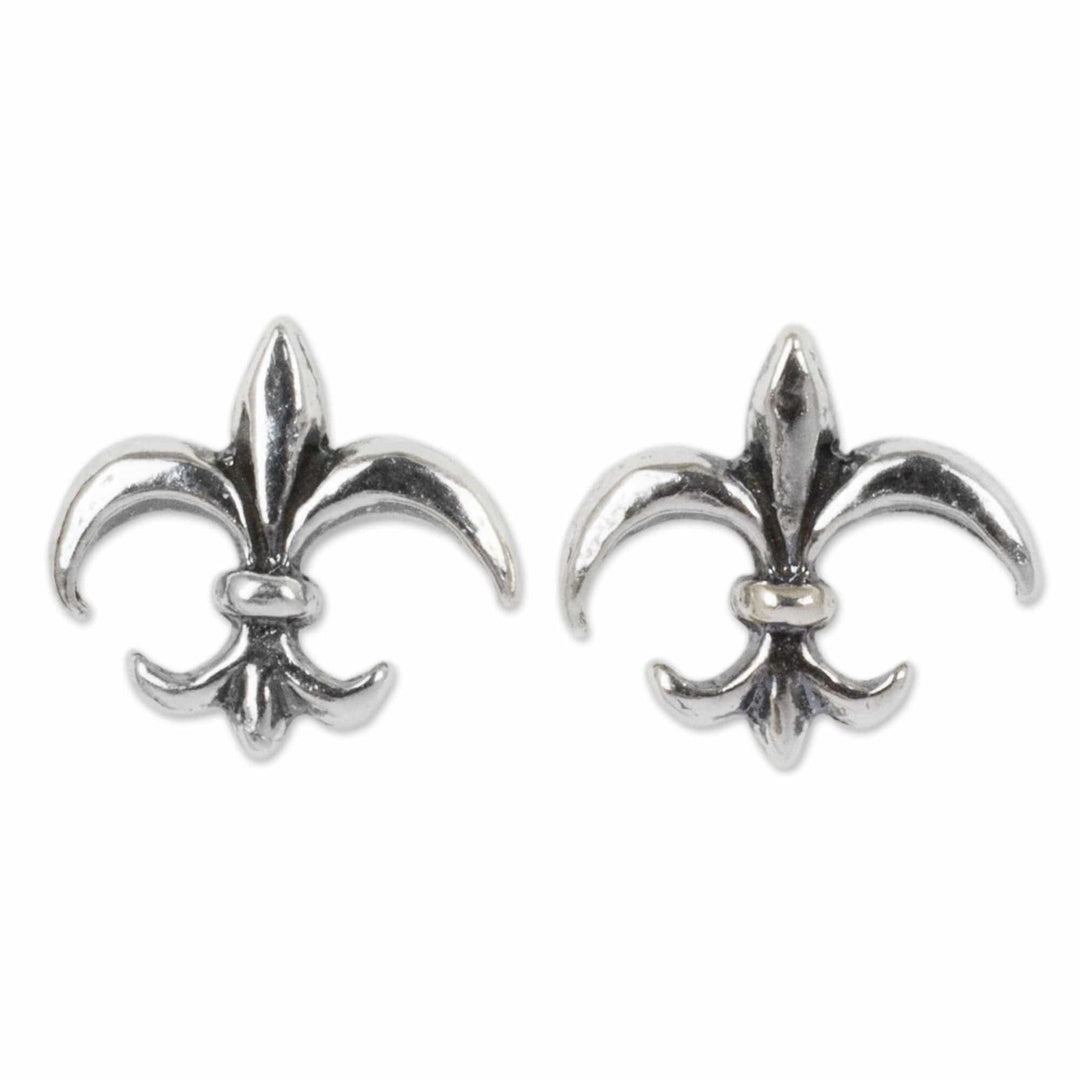 Thailand Fleur de Lis Sterling Silver Stud Earrings - Fleur-de-lis