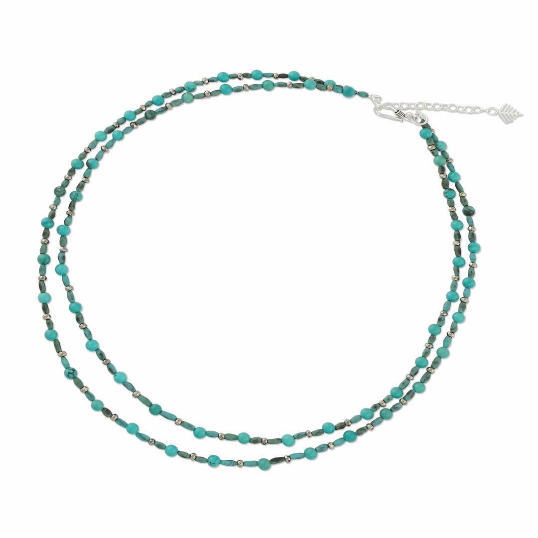 Thai Handcrafted Beaded Necklace with Silver Clasp - Exotic Blue Allure