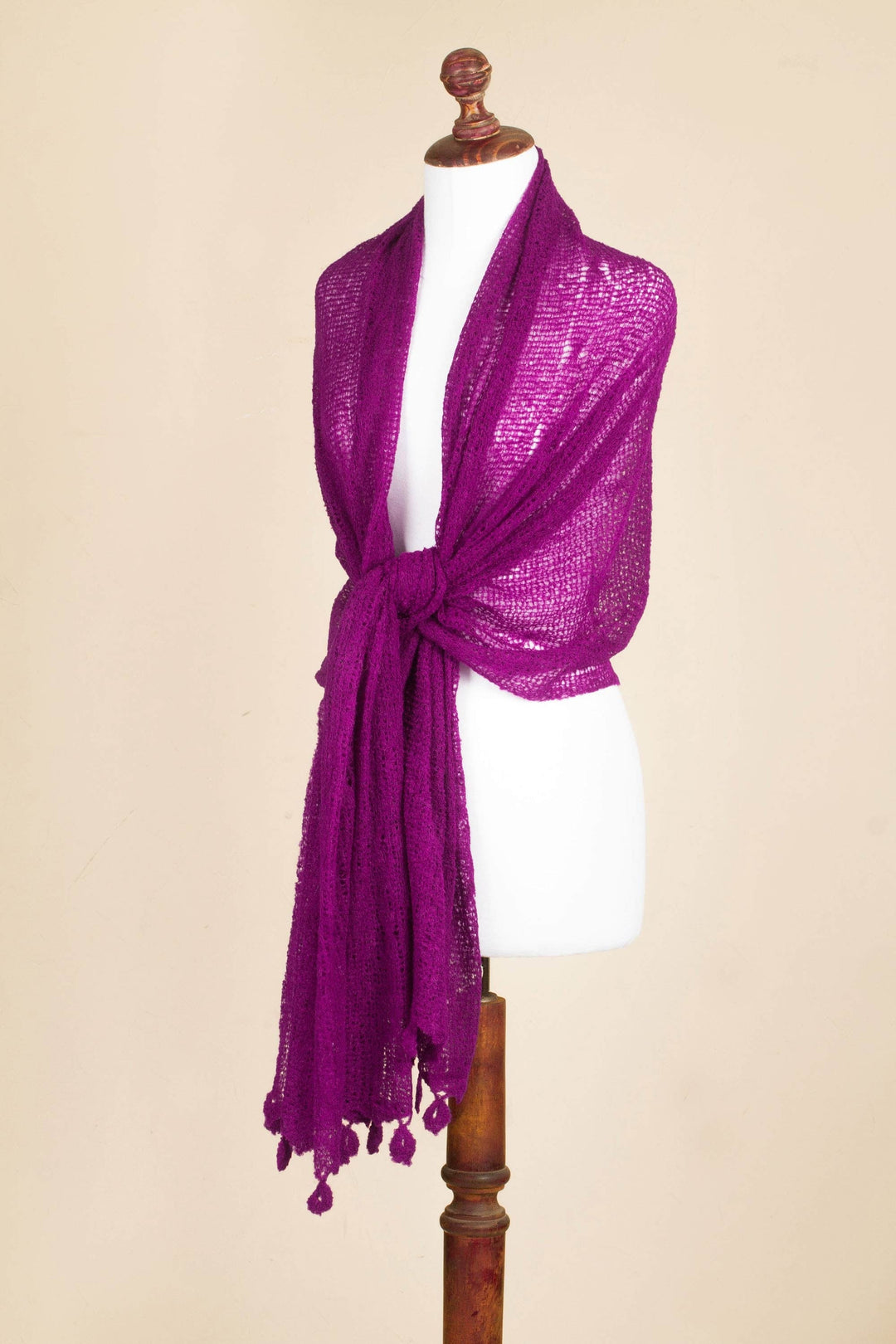 Alpaca Blend Shawl in Deep Orchid - Gossamer Orchid Stars