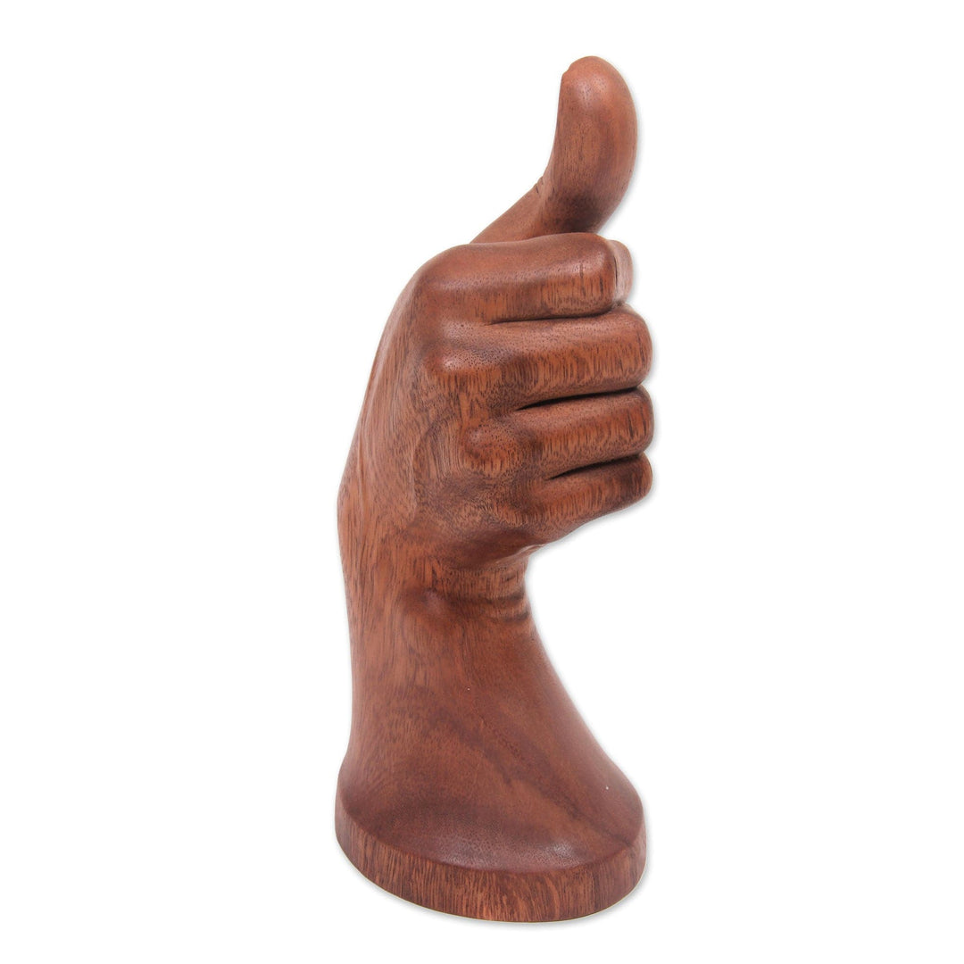 Hand Wood Sculpture Artisan Crafted in Bali - Thumb's Up