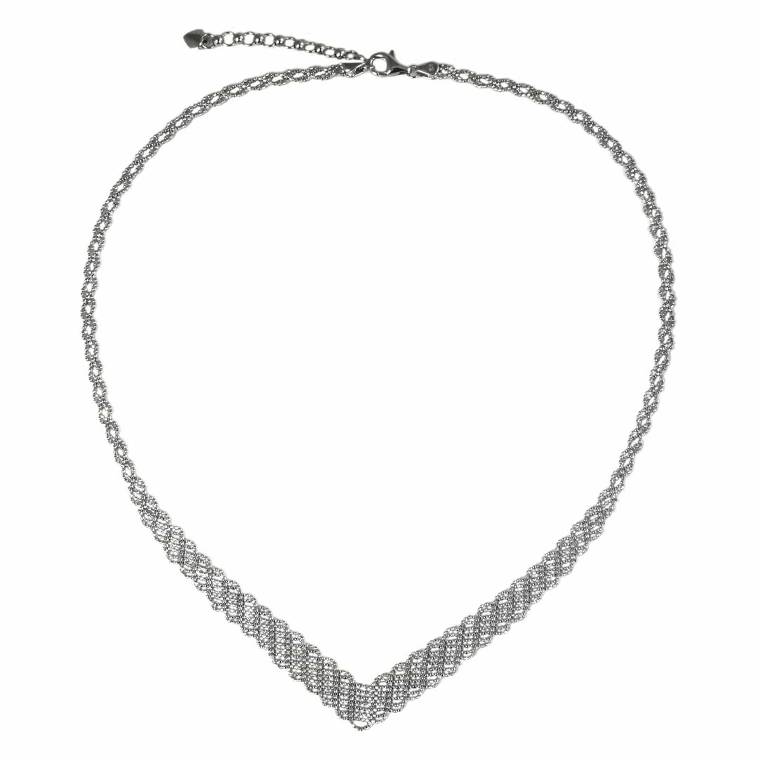 Artisan Made Sterling Silver Ball Chain Necklace - Woven Helix