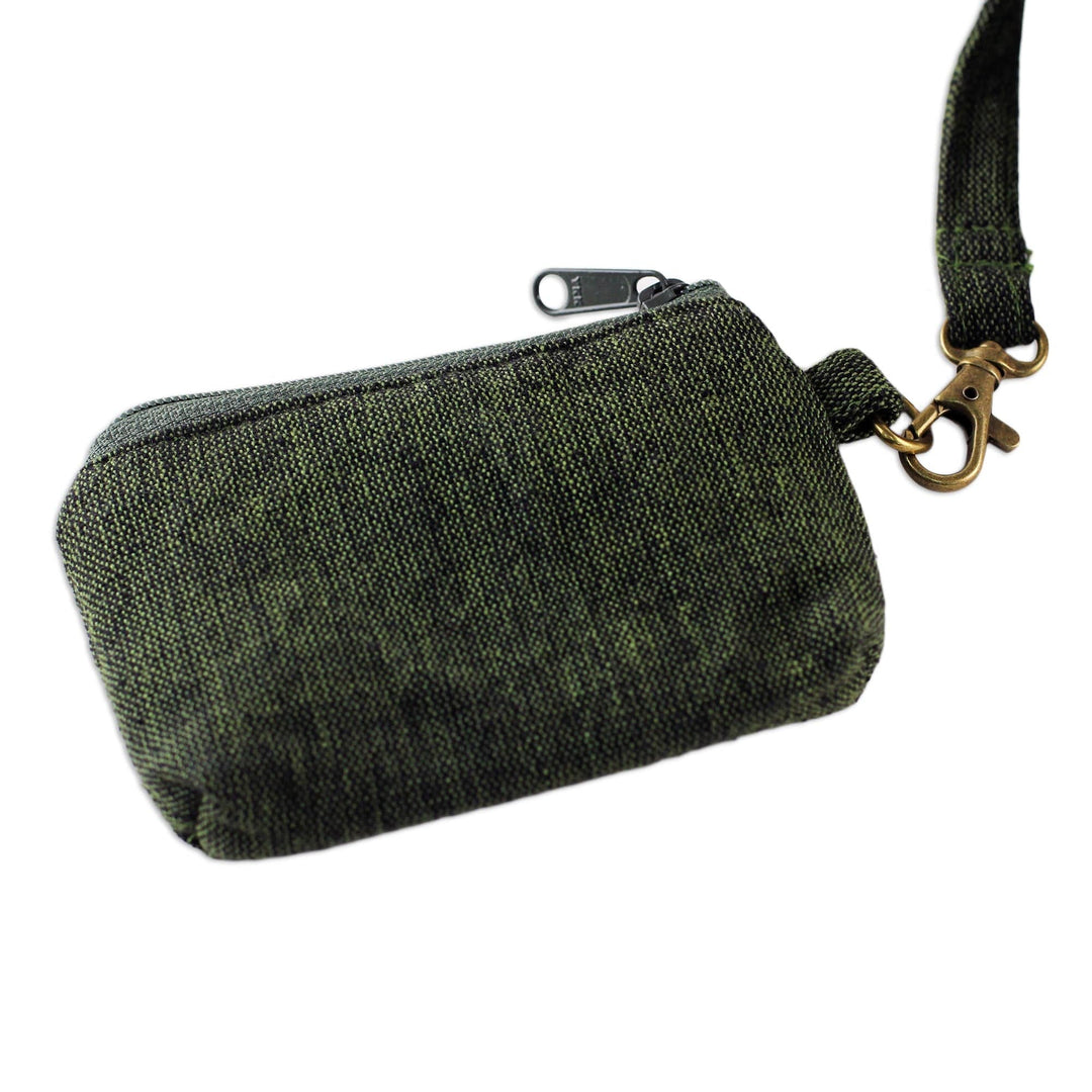Leaf Green Cotton Hobo Style Handbag with Coin Purse - Surreal Green