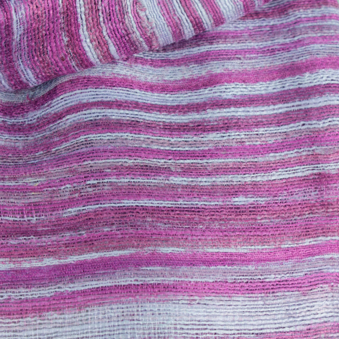 Hand Woven Lilac Purple and Pink 100% Silk Scarf - Purple Lilac Iridescence