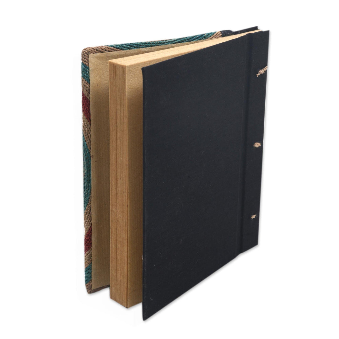 50-page Handmade Journal with Natural Fibers and Rice Paper - Blue Bullseye