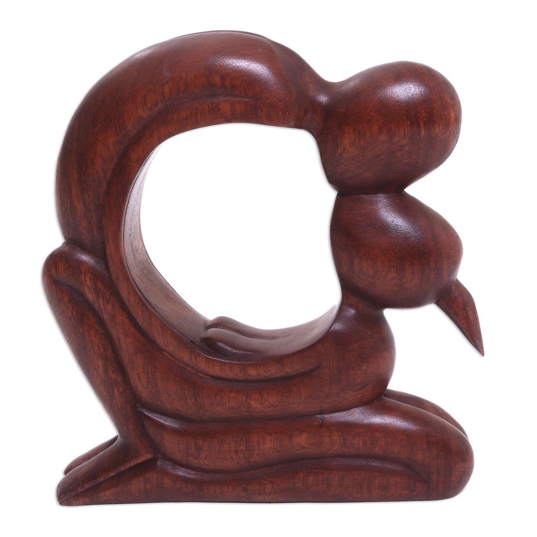 Romantic Wood Sculpture - Loving Tenderness
