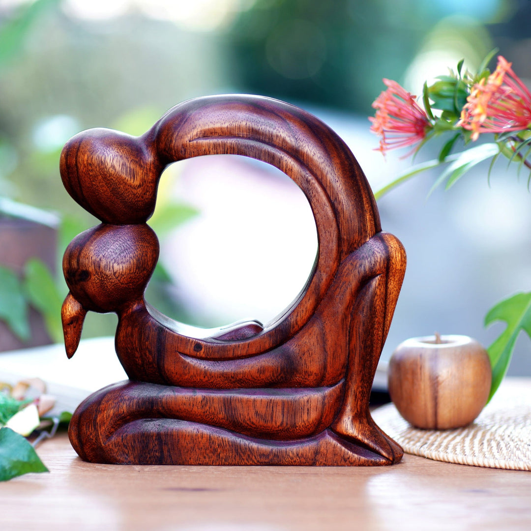 Romantic Wood Sculpture - Loving Tenderness