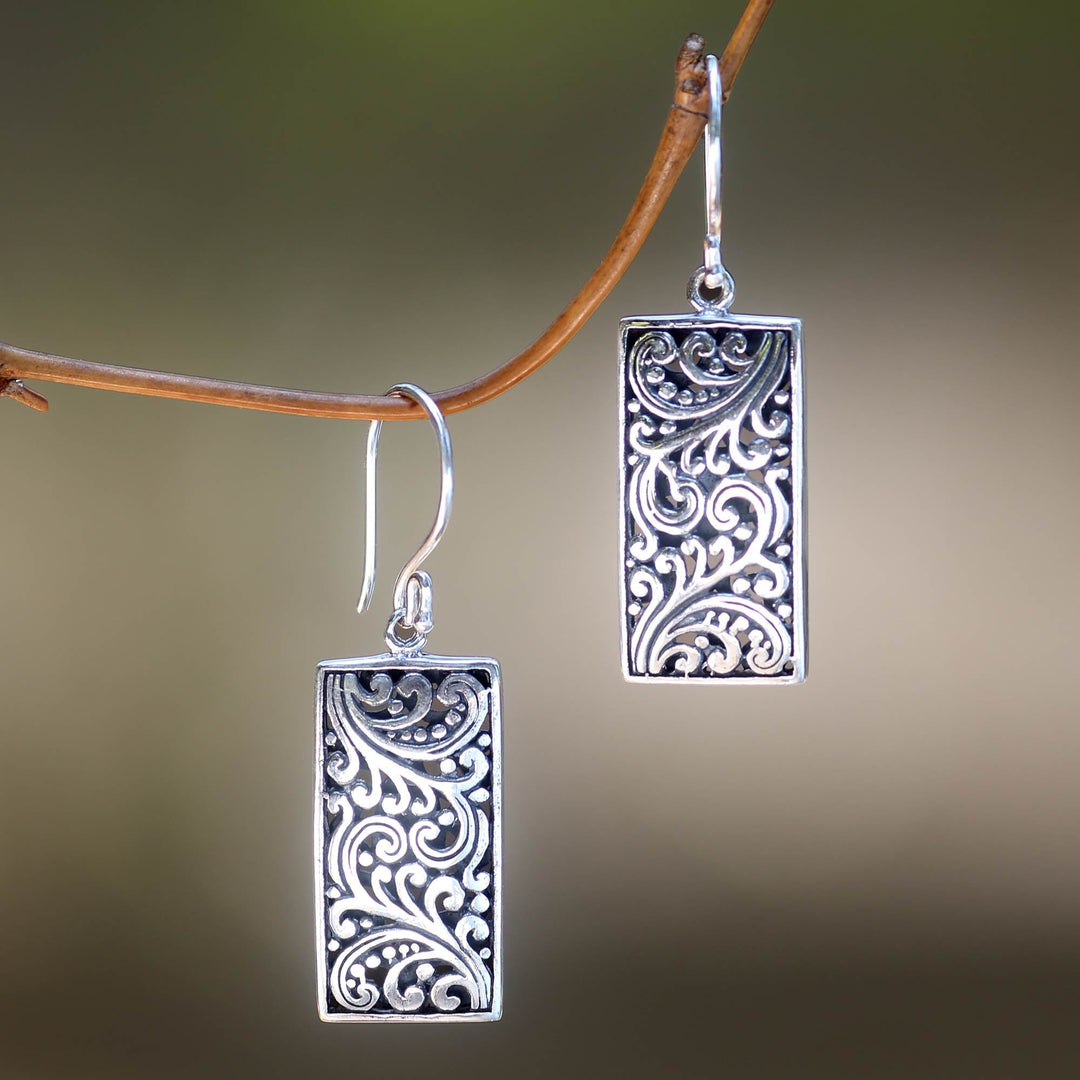 Sterling Silver Artisan Handcrafted Balinese Earrings - Fern Goddess