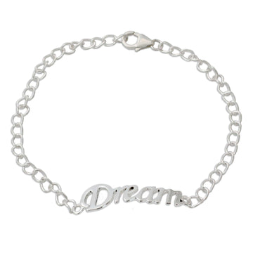Inspirational Sterling Silver Bracelet with Dream Message - Remember to Dream