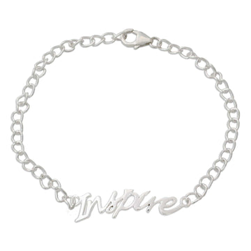 Sterling Silver 925 Bracelet with Inspire Pendant - Remember to Inspire