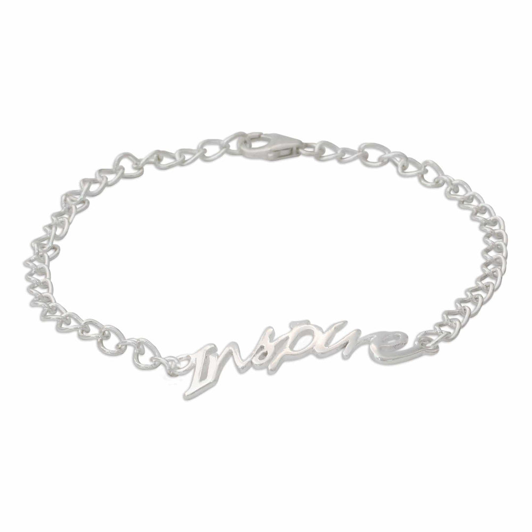 Sterling Silver 925 Bracelet with Inspire Pendant - Remember to Inspire