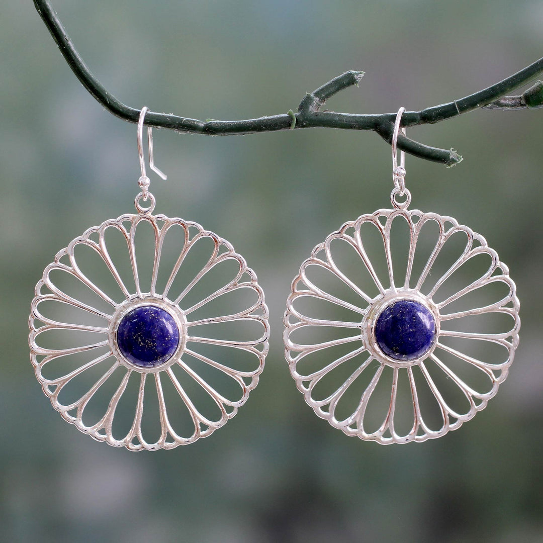 Handmade Lapis Lazuli Dangle Earrings - Morning Rays