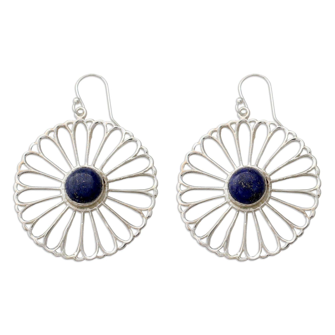 Handmade Lapis Lazuli Dangle Earrings - Morning Rays
