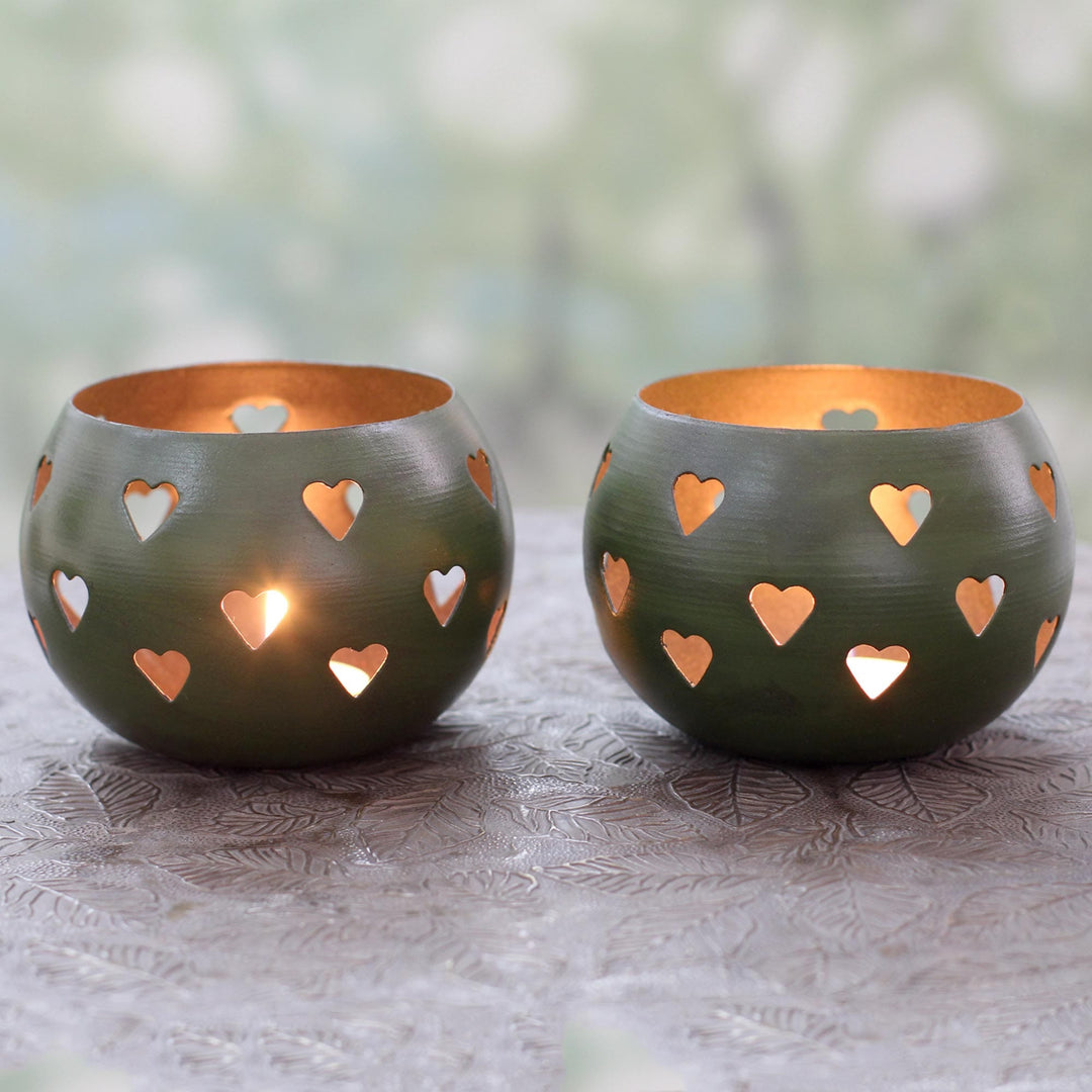Moss Green Hearts