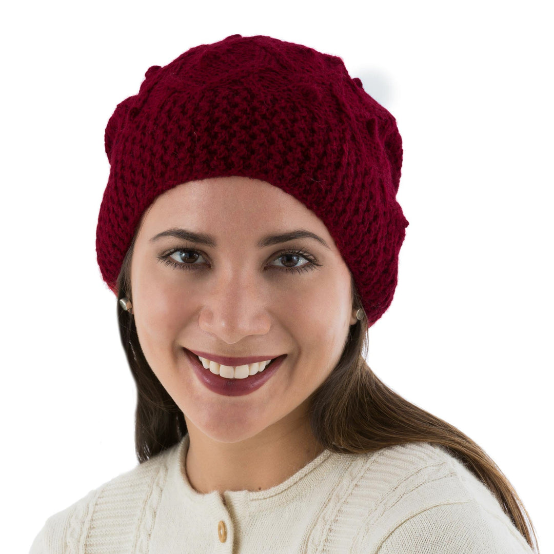 Red Alpaca Wool Hand Knitted Neck Warmer or Hat - Stylish in Red